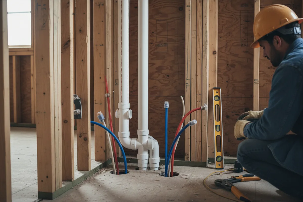 Drain and supply rough-in during Drain Cleaning in Snowflake